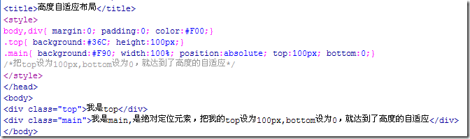 HTML+CSS入门 CSS布局高度自适应浅析