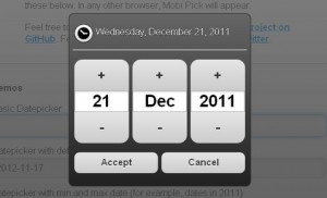 Android编程之Mobi Pick :一个 Android 风格的 jQuery Mobile 的日期选择组件
