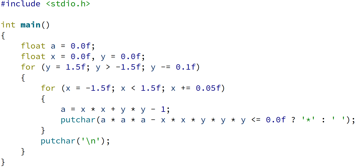 C语言/C++从入门到精通之用 C 语言画「心形」